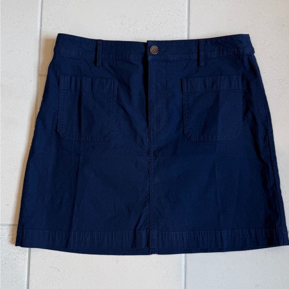 J.Crew Navy Blue Lizzie Patch Pocket Mini Skirt Size 8 NWT